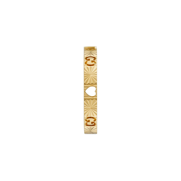 Gucci 18KT Yellow Gold 0.03CT VVS G-H Colour Diamond Iconic Heart Ring.
