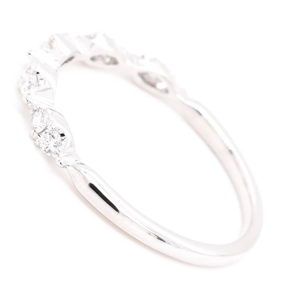 14KT White Gold 0.21CTW Diamond Wedding Band.