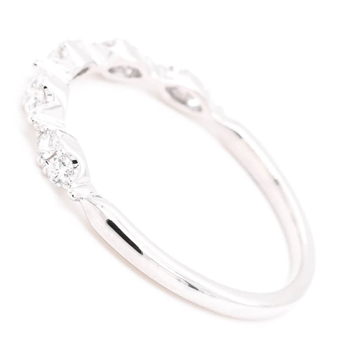 14KT White Gold 0.21CTW Diamond Wedding Band.