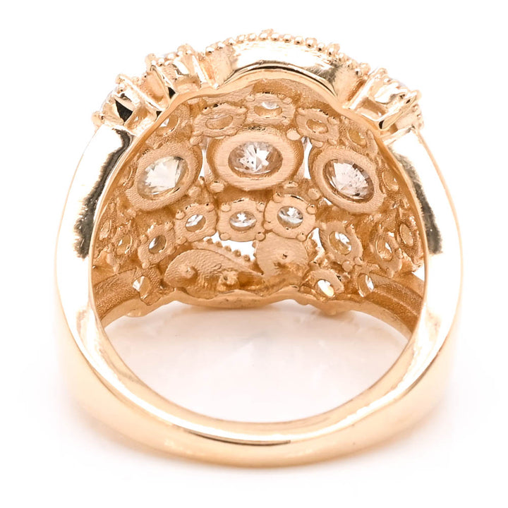 Graziella 14KT Yellow Gold 6.20CTW Round Brilliant Diamond Celebration Ring