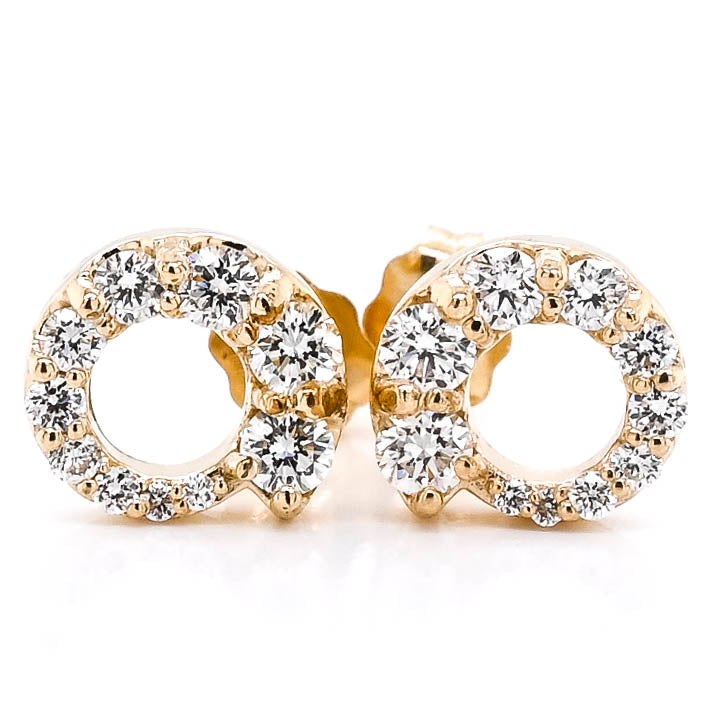 Graziella Originals 14KT Yellow Gold 0.52 CTW Stud Style Post Back Backing Diamond Earrings