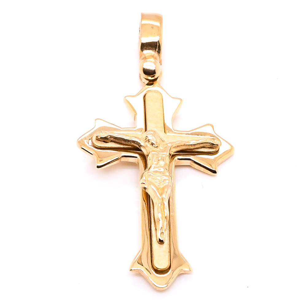 14KT Yellow Gold 36x17mm  CrucifixPendant