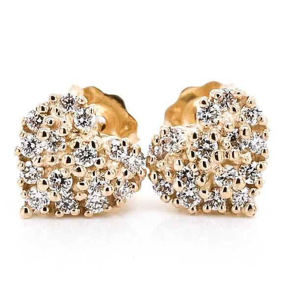 Graziella Originals 14KT Yellow Gold 0.31 CTW Stud Style Post Back Backing Diamond Earrings