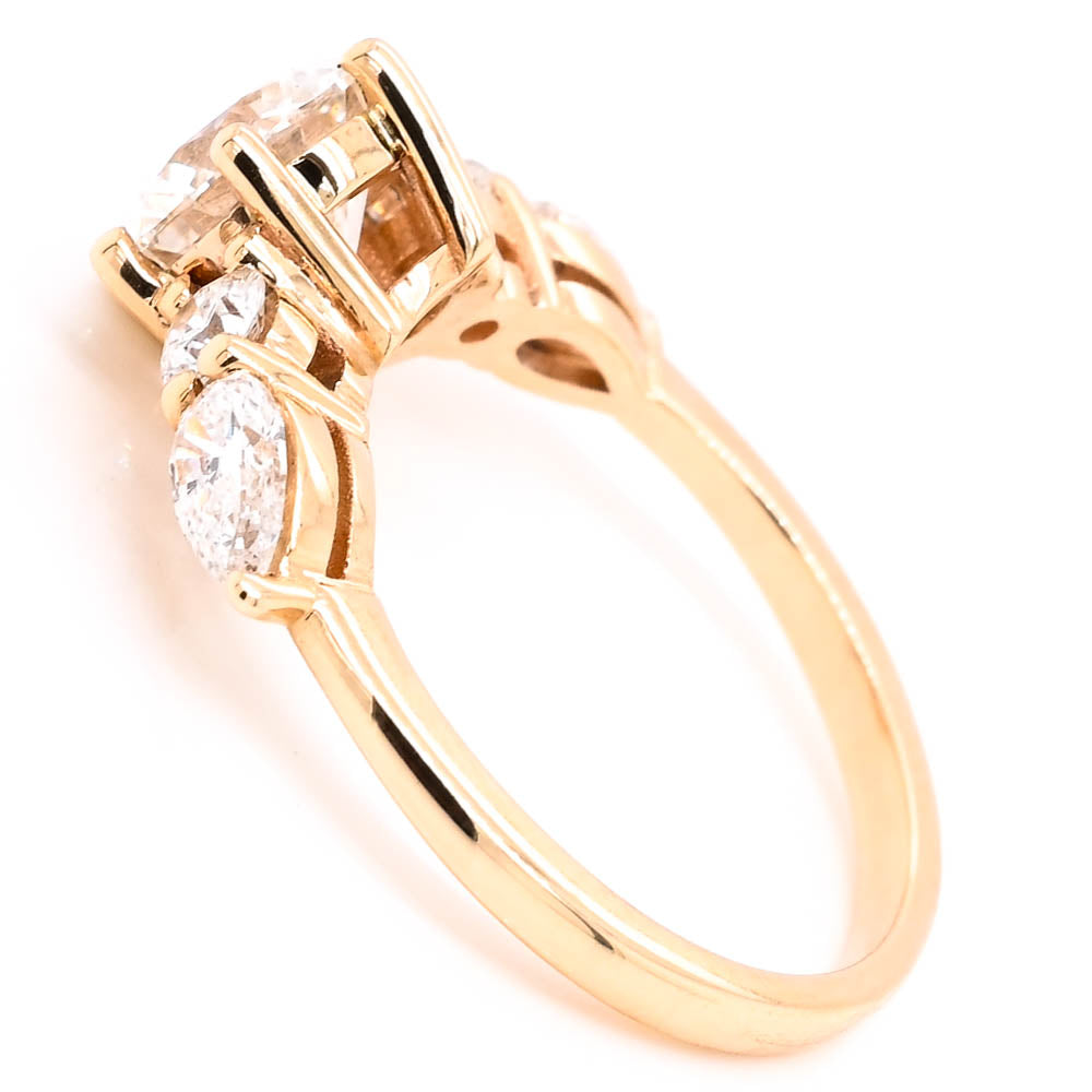 14KT Yellow Gold 1.90CTW Round Brilliant LAB Created Diamond Accented
