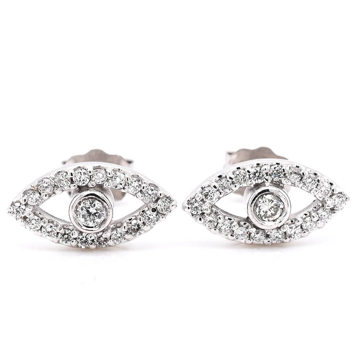 Graziella Originals 14KT White Gold 0.23CTW CTW Stud Style Post Backing Diamond Earrings