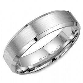 Crown Ring 18KT White Gold Palladium 950 Wedding Band.