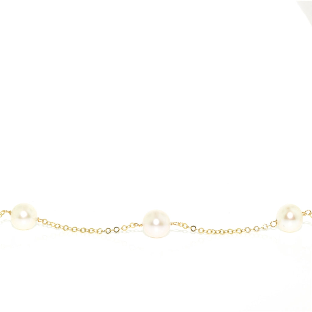 14KT Yellow Gold 6.5-7MM Pearl Bracelet.