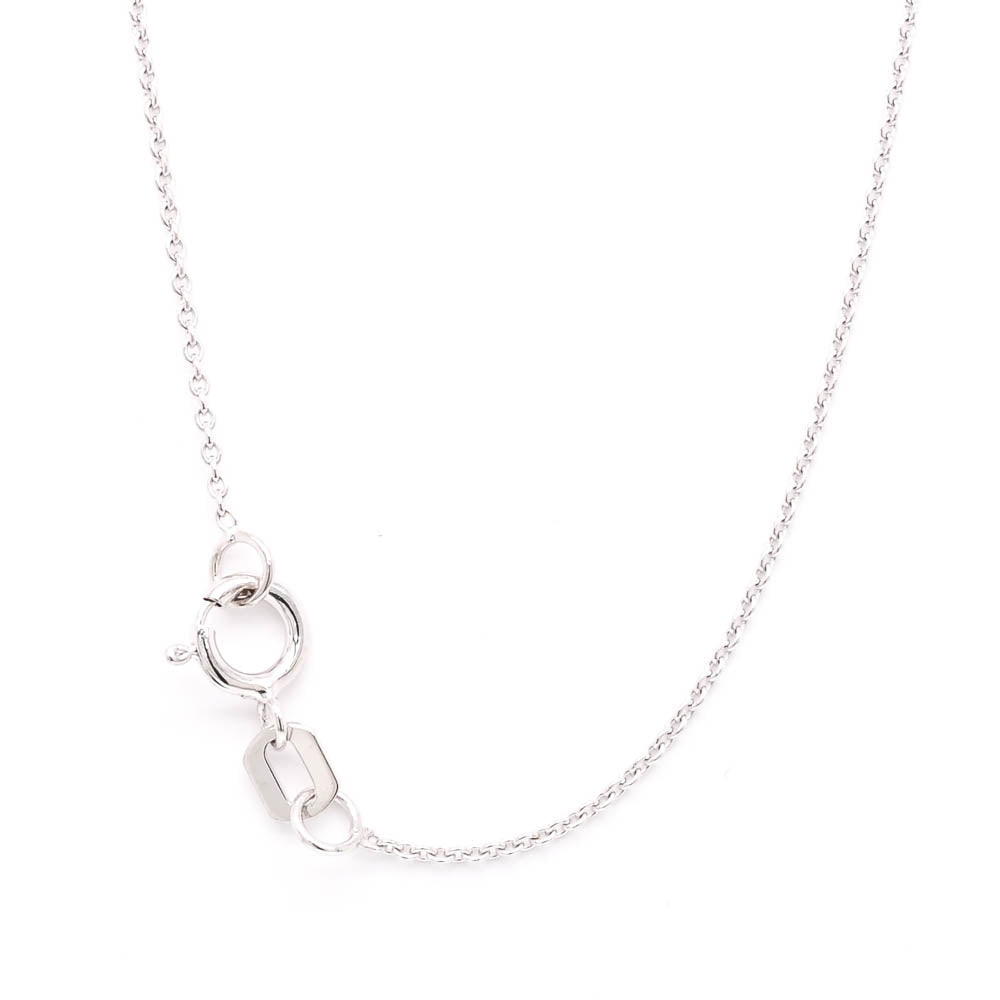 10KT White Gold 18" 0.80CT Oval Shape LAB Created Pink Diamond Soliatire Necklace.