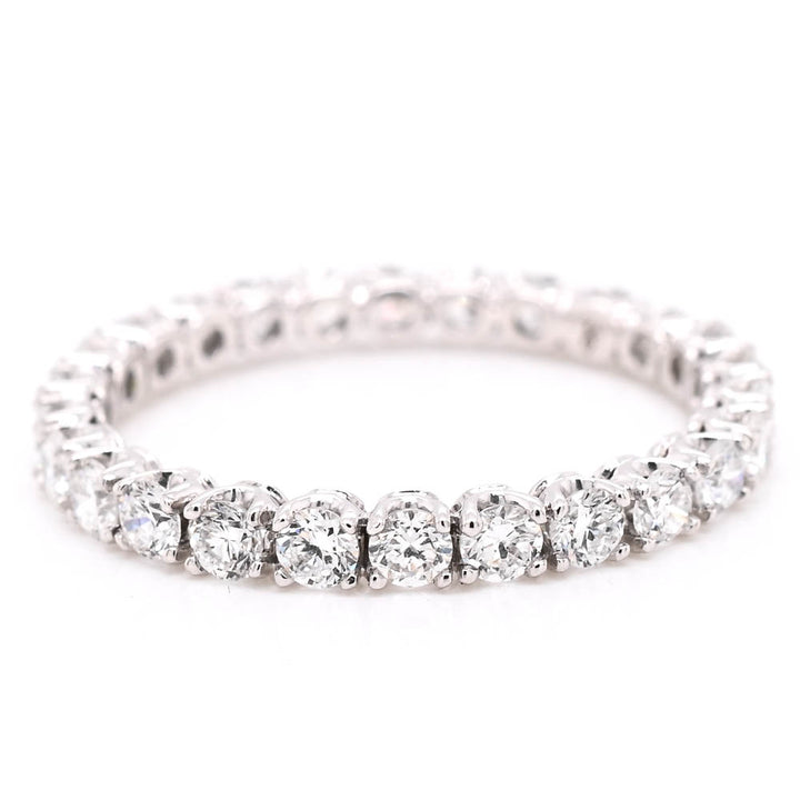10KT White Gold 1.00CTW LAB Created Diamond Eternity Wedding Band.