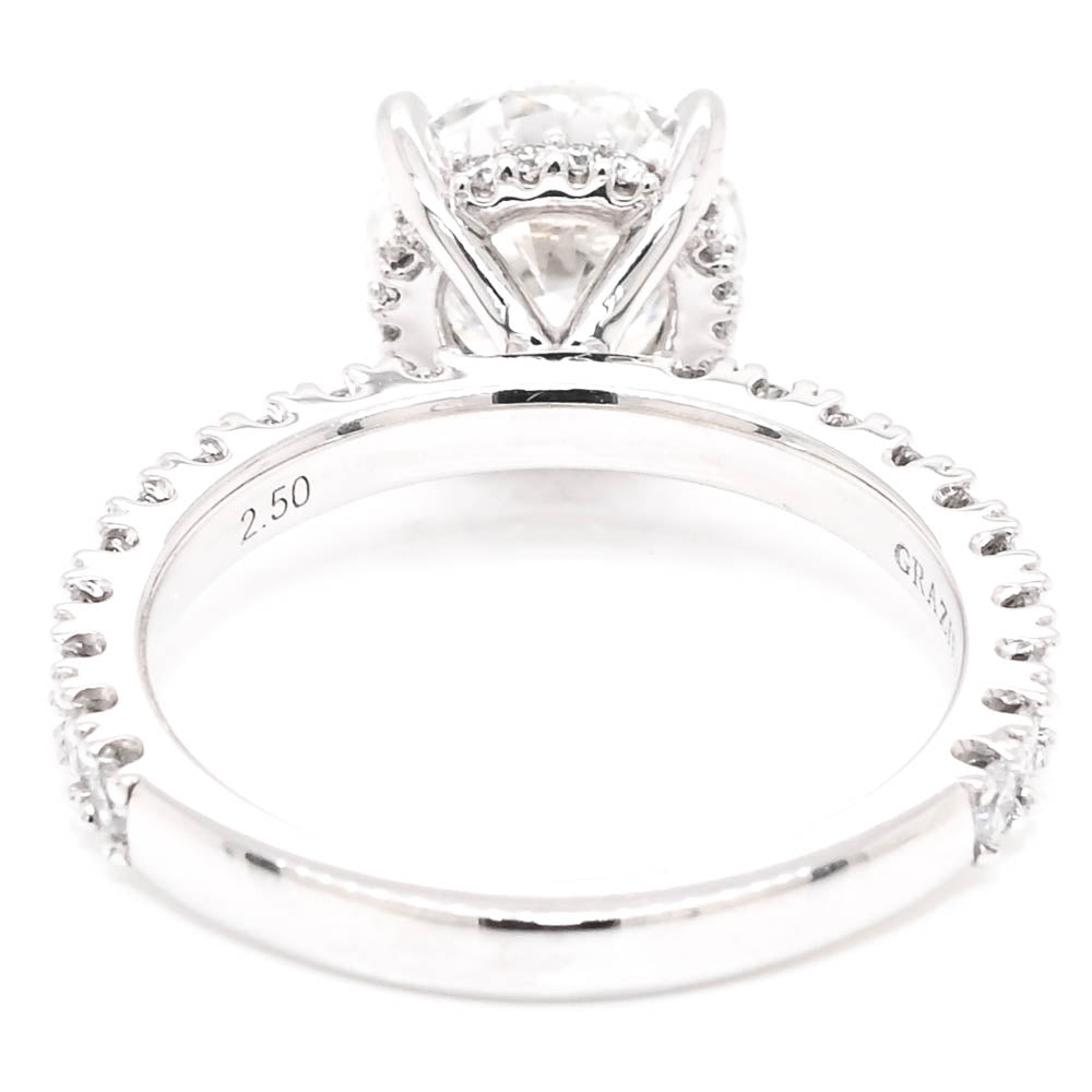 10KT White Gold 3.10CTW Round Brilliant LAB Created Diamond Accented Engagement Ring.