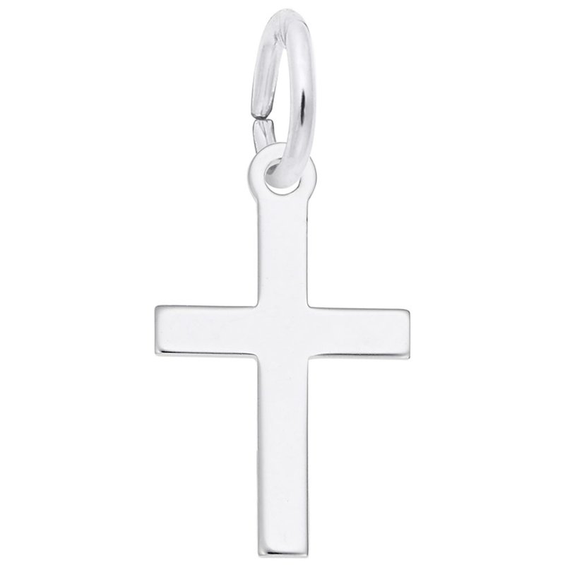 Rembrandt Sterling Silver Cross Plain Small Charm.