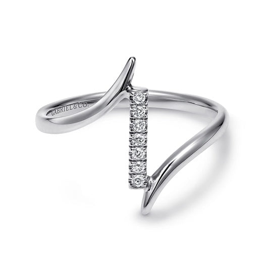 Gabriel & Co 14KT White Gold 0.03CTW Diamond Midi Ring.