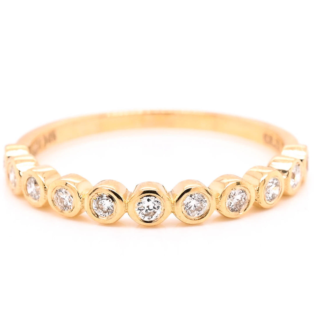 14KT Yellow Gold 0.22CTW Diamond Wedding Band.