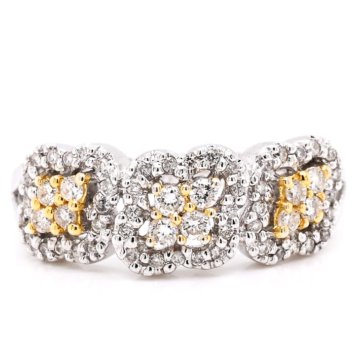 14KT White & Yellow Gold 0.37CTW  Diamond Ring.