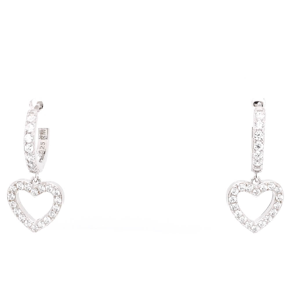 Sterling Silver C.z Dangle Earrings.