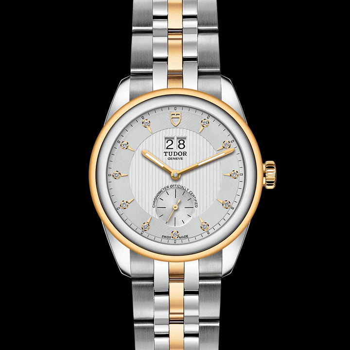 Tudor Glamour Double Date Watch - M57103-0005 - 42mm steel case diamond set dial