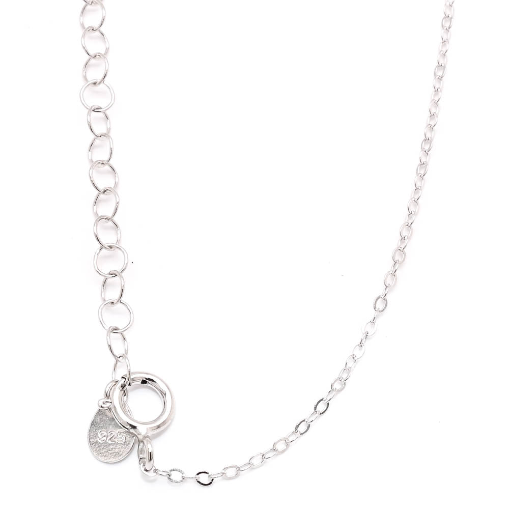 Graziella Sterling Silver 18"  CZ Morse Code MAMA  Necklace.