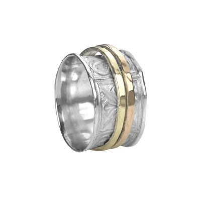 Felicity Meditation Ring. Sterling Silver and 9KT Gold. Size 7.