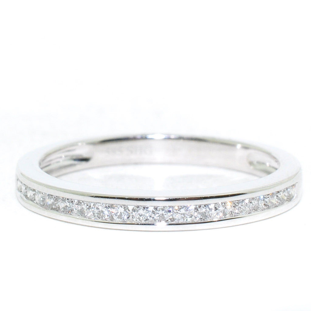 14KT White Gold 0.19CTW Diamond Wedding Band.