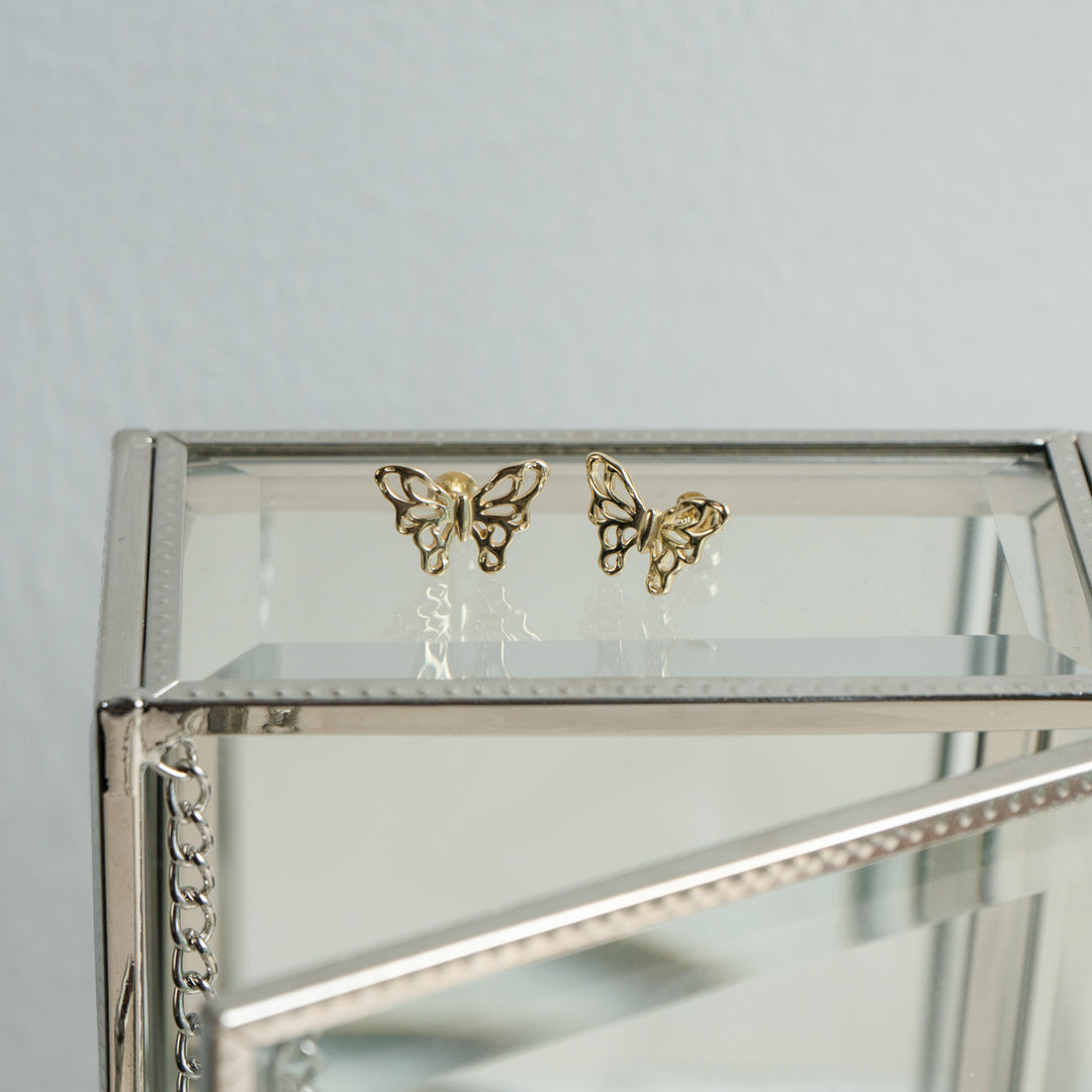 Graziella Sterling Silver Cut Out Butterfly Stud Earrings.