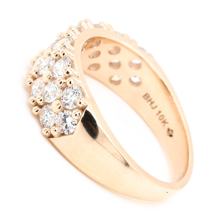 14KT Yellow Gold 1.10CTW VS F-G Colour Lab Grown Diamond Celebration Ring.