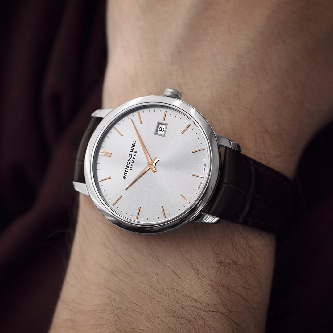 Raymond Weil Toccata Classic Brown Leather Strap Quartz 39mm Watch. 5485-SL5-65001