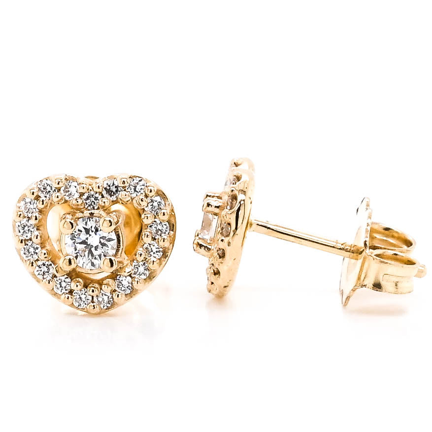 Graziella Originals 14KT Yellow Gold 0.28CTW CTW Stud Style Post Back Backing Diamond Earrings