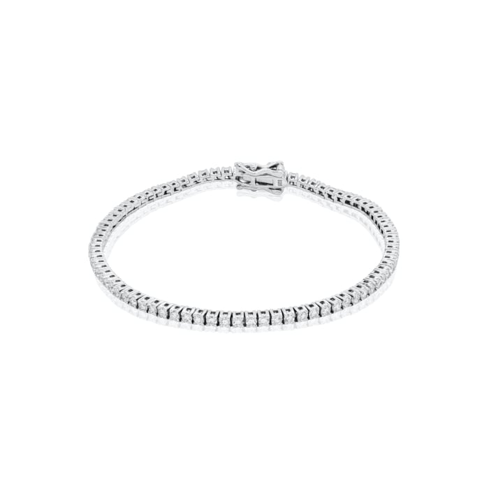 Sterling Silver 7" 2.04CTW Round Brilliant LAB CREATED Diamond Tennis Bracelet.