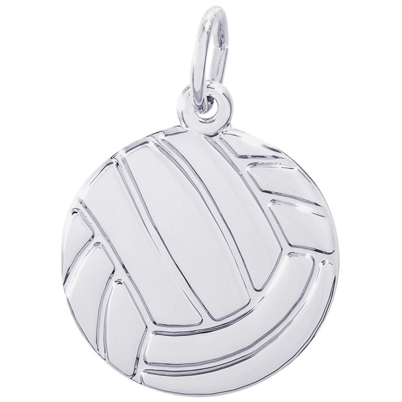 Rembrandt Sterling Silver Volleyball Flat Charm.
