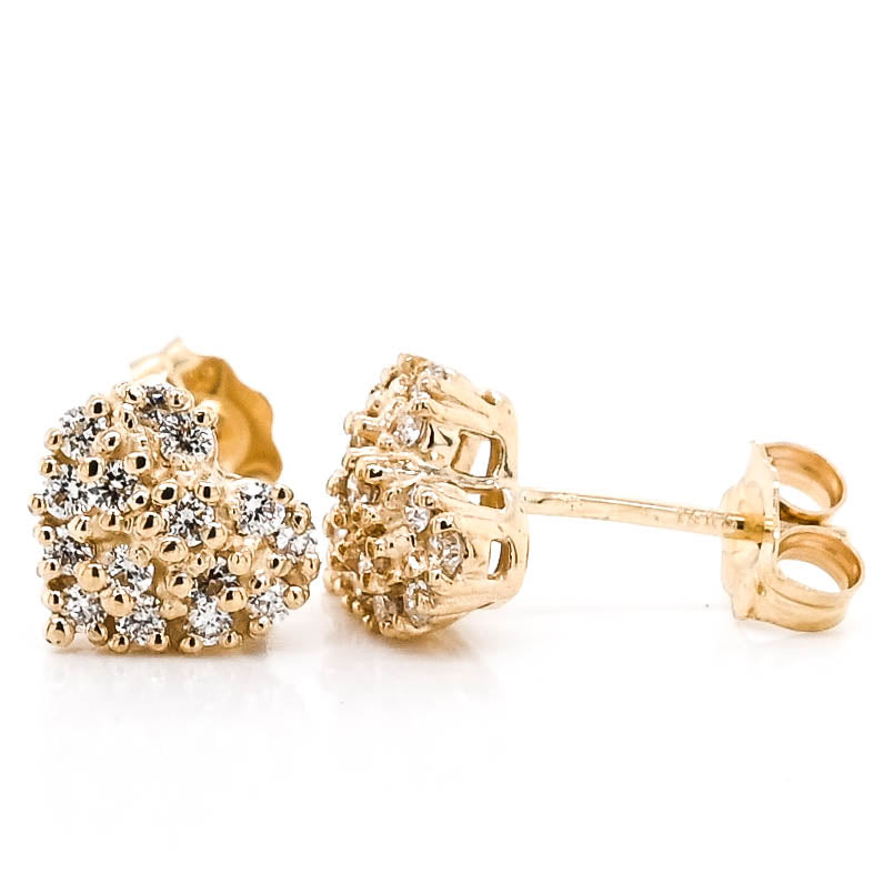 Graziella Originals 14KT Yellow Gold 0.31 CTW Stud Style Post Back Backing Diamond Earrings