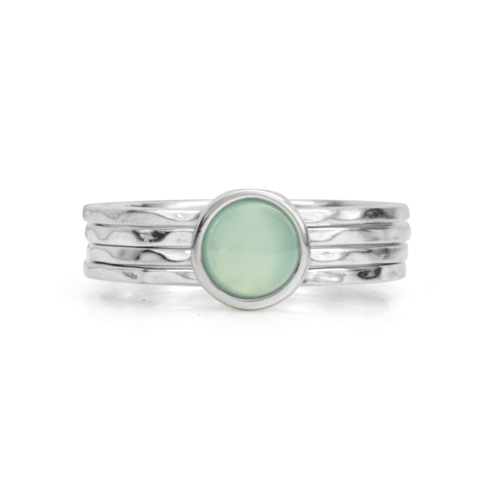 Still Meditation Ring. Sterling Silver and Blue Chalcedony. Size 7.