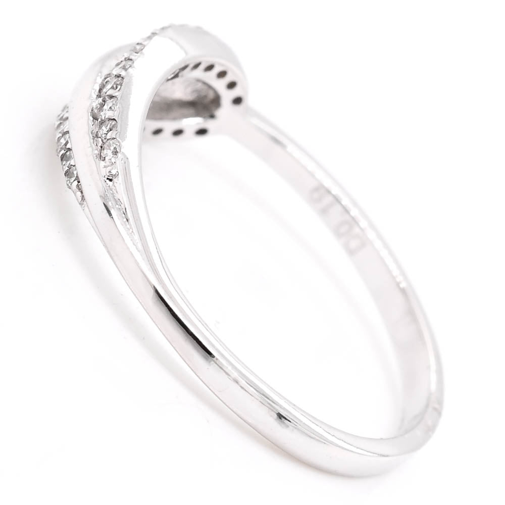 14KT White Gold 0.21CTW Diamond Ring.