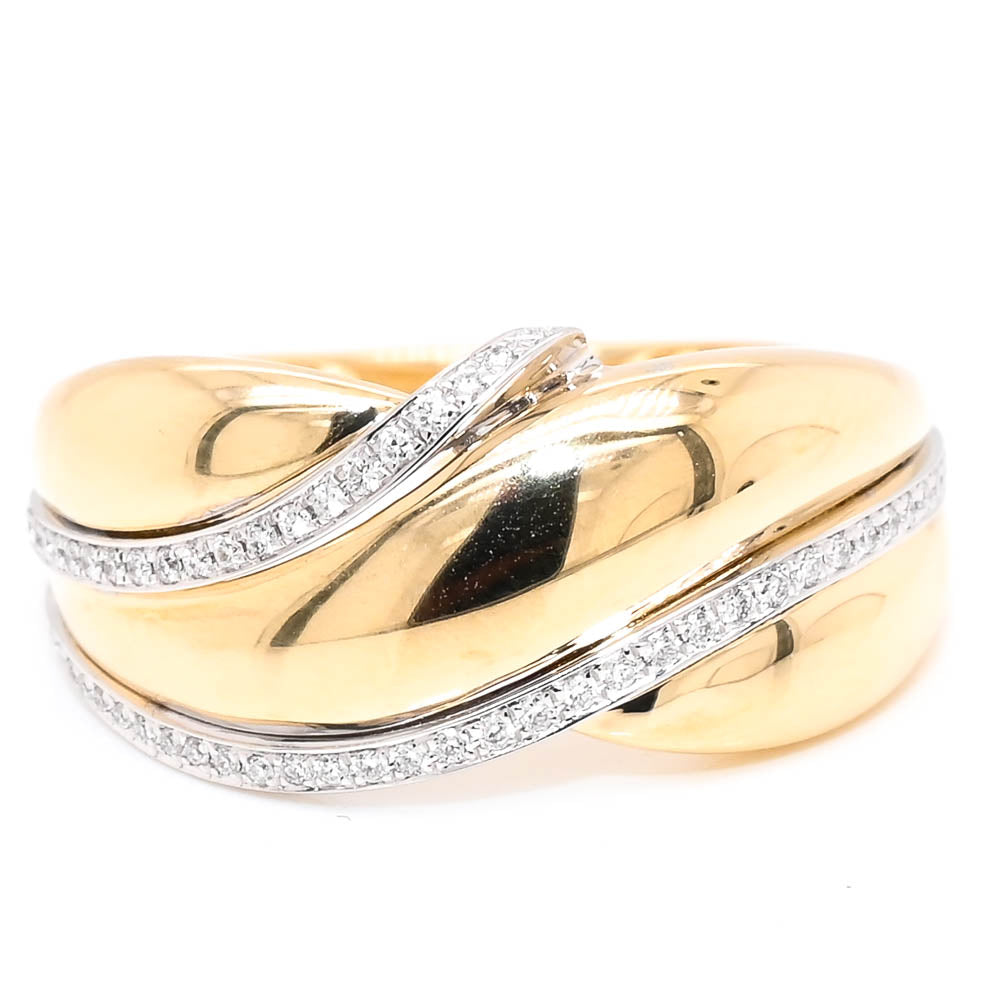 graziella 14KT Yellow Gold 0.11CTW Diamond Celebration Ring