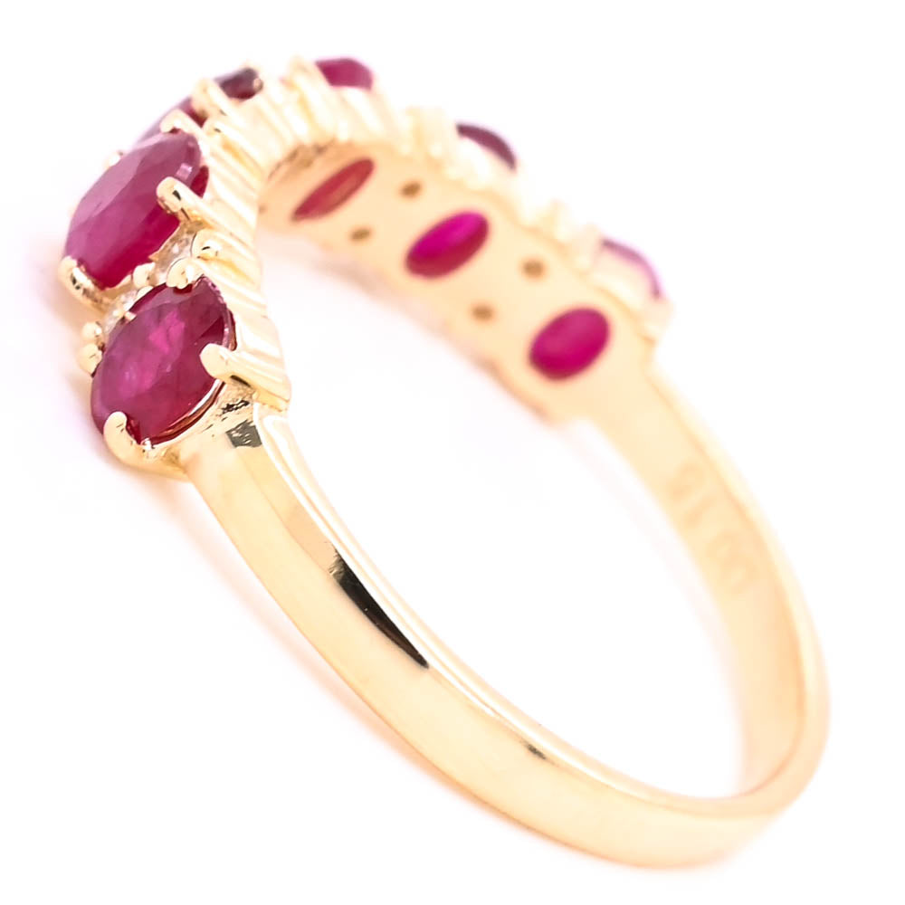 14KT Yellow Gold Ruby & Diamond Ring.