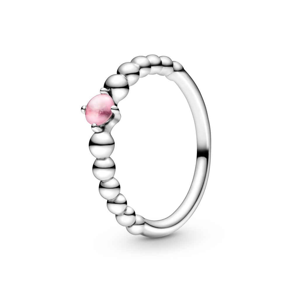 October Petal Pink Beaded Ring