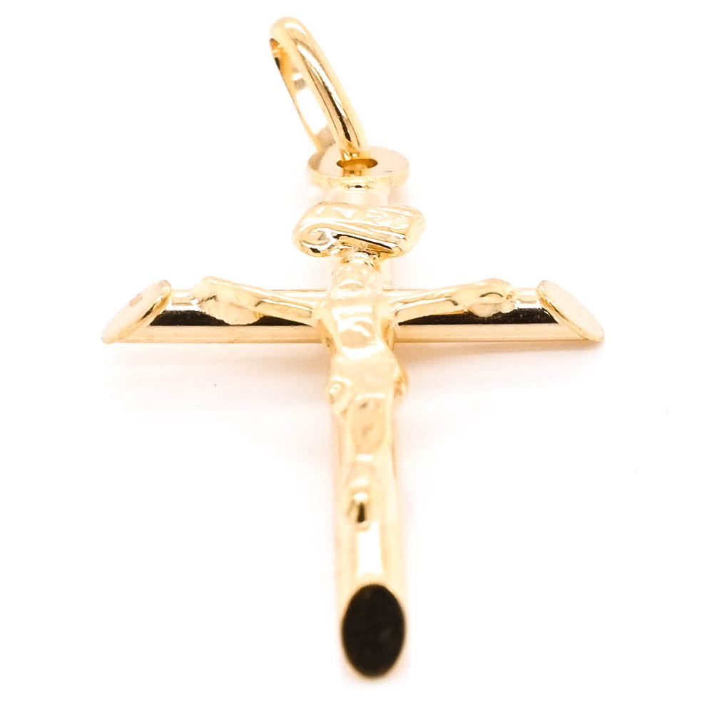 10KT Yellow Gold 44x28mm Crucifix Pendant.