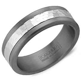 Torque 14KT White Gold & Tantalum  Wedding Band.