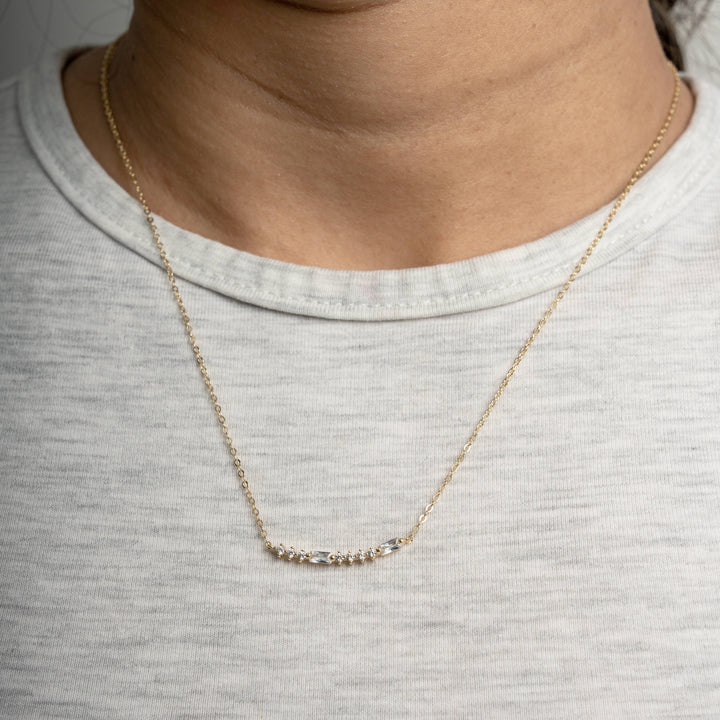 Graziella Sterling Silver Gold Vermeil 18" CZ Morse Code ILU Necklace.