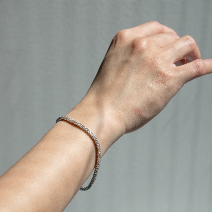 Sterling Silver 7" 2.04CTW Round Brilliant LAB CREATED Diamond Tennis Bracelet.