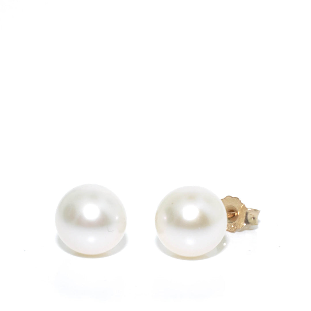 14KT Gold 7.5-8MM Freshwater Pearl Stud Earrings.