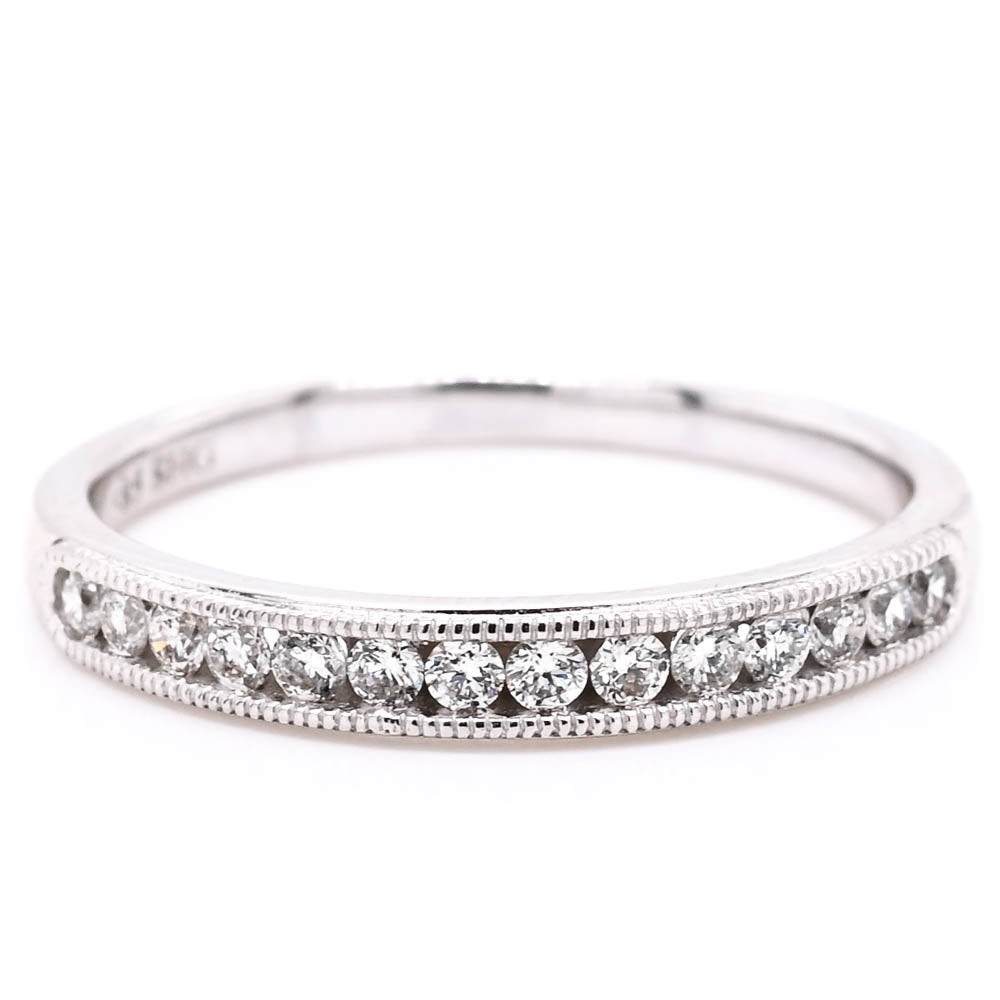 14KT White Gold 0.23CTW Diamond Channel Set Wedding Band.