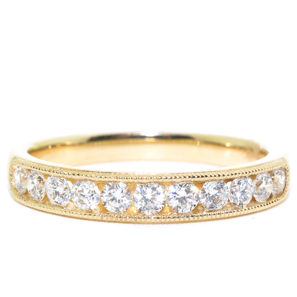 14KT Yellow Gold 0.46CTW Diamond Wedding Band.