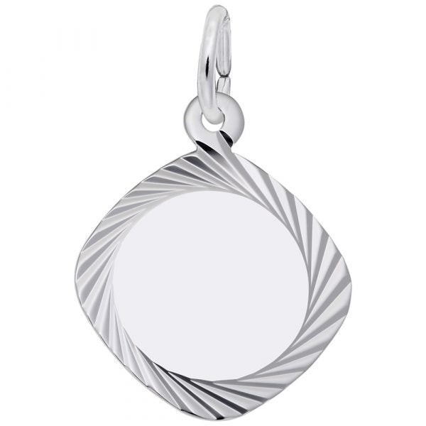 Rembrandt Sterling Silver Square Disc Charm.