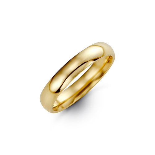 10KT Yellow Gold 4MM Band. 

Size: 7