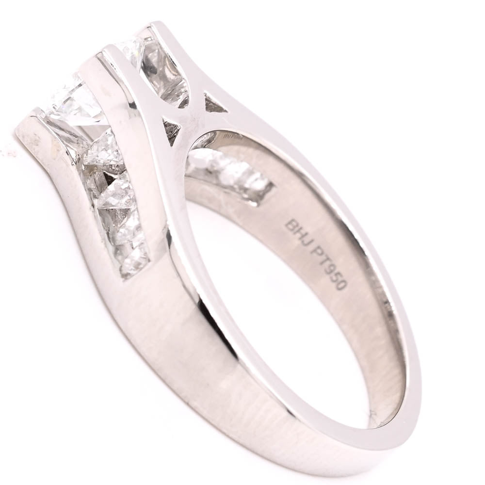 Platinum 1.53CTW Round Brilliant LAB Created Diamond Engagement Ring