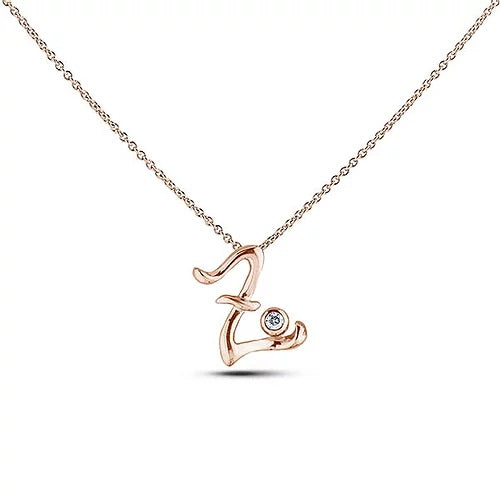 Polar Lights Sterling Silver 18" Letter "Z" Initial Necklace.