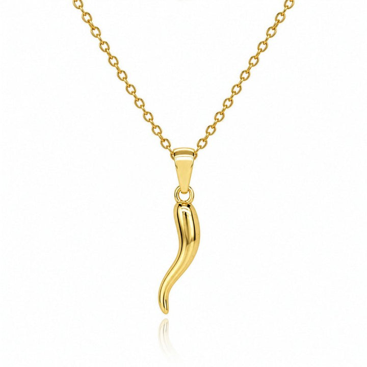 Graziella Sterling Silver Gold Vermeil Chilli Horn Necklace