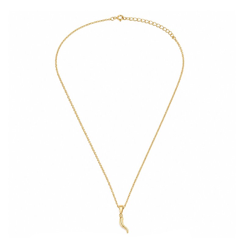 Graziella Sterling Silver Gold Vermeil Chilli Horn Necklace