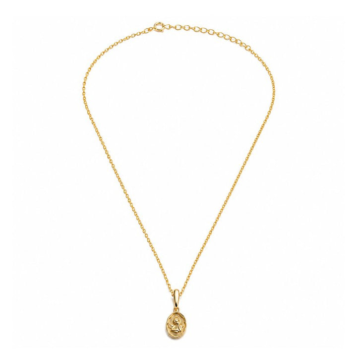 Graziella Sterling Silver Gold Vermeil Guardian Angel Charm Necklace
