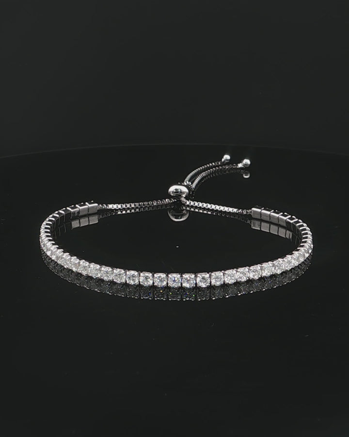 Black Friday 2025 Special Sterling Silver 3mm C.Z Adjustable Bolo bracelet.
